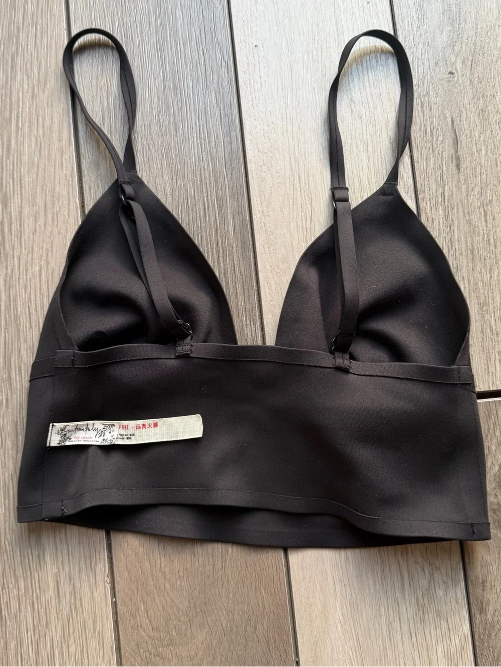 Free People Black Longline Triangle Bralette